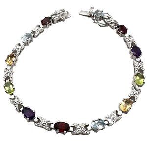 Ross Simons Womans Bracelet Tennis Multi Gemstone Sterling Silver Gift Idea